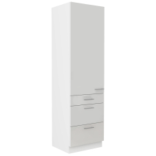 LARA wh | vysoká skříňka 60 DKS-210 3S 1F potravinová | 60 cm | UNI dvířka | bílá lesk