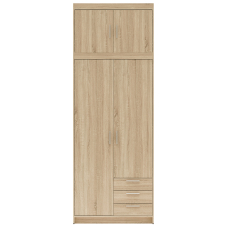 Šatní skříň ELENA 2D 3S + nástavec | 89,7 cm | dub sonoma