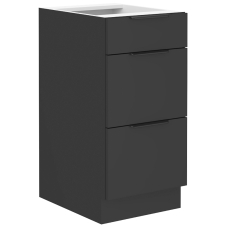 SIENA | dolní skříňka 40 D 3S se zásuvkami PREMIUM BOX | 40 cm | černá