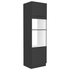 SIENA | vysoká skříňka 60 DPM-210 2F na vestavnou troubu a mikrovlnku | 60 cm | UNI dvířka | černá