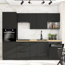Kuchyňská linka SIENA a | 260 cm | UNI dvířka | PREMIUM BOX | černá