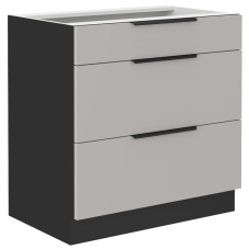 ARONA | dolní skříňka 80 D 3S se zásuvkami PREMIUM BOX | 80 cm | černá/kašmír