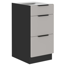 ARONA | dolní skříňka 40 D 3S se zásuvkami PREMIUM BOX | 40 cm | černá/kašmír