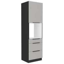 ARONA | vysoká skříňka 60 DPS-210 3S 1F na vestavnou troubu | 60 cm | UNI dvířka | černá/kašmí