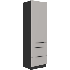 ARONA | vysoká skříňka 60 DKS-210 3S 1F potravinová | 60 cm | UNI dvířka | černá/kašmír