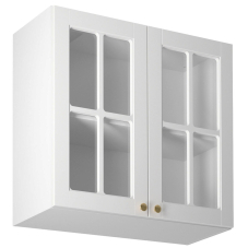 LINEA b | horní skříňka G80S prosklená s policí | 80 cm | bílá mat