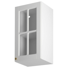 LINEA b | horní skříňka G40S P/L prosklená s policí | 40 cm | UNI dvířka | bílá mat