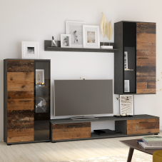 Obývací stěna SALSA | 235 cm | old wood style/matera