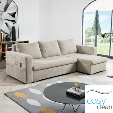 Sedací souprava ASTA | 234x140 cm | univerzální LEVÁ i PRAVÁ | rozkládací | béžová EASY CLEAN