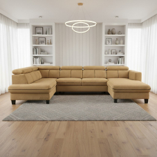 Sedací souprava ZANTE U | 190x324x174 | rozkládací + úložný prostor | VÝBĚR TKANIN a NOŽIČEK