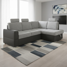 Sedací souprava BARDO + 3x záhlavník | 235x170 cm | PRAVÁ | rozkládací + úlo. prostor | VÝBĚR TKANIN