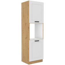 LUNA ab | vysoká skříňka 60 DP-210 2F na vestavnou troubu | 60 cm | UNI dvířka | artisan/bílá