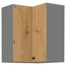 AVARANT sa | horní skříňka 60x60 GN-72 2F 90° rohová s 2 policemi | 60 cm | 3D povrch | šedá/artisan