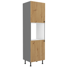 AVARANT sa | vysoká skříňka 60 DP-215 2F na vestavnou troubu | 60 cm | 3D povrch | šedá/artisan