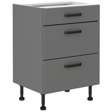 NESSANT se | dolní skříňka 60 D 3S se zásuvkami PREMIUM BOX | 60 cm | šedá