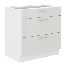 LARA wh | dolní skříňka 80D 3S se zásuvkami | 80 cm | zásuvky PREMIUM BOX | bílá lesk