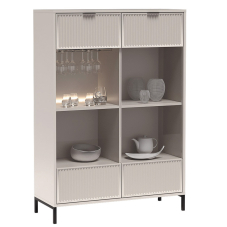 STYLES k | vitrína LS-8 | 105 cm | 3D povrch | s držákem na skleničky | s LED osvětlením | kašmír