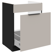 ARONA | dolní skříňka 60 ZL 1S dřezová s výsuvem | 60 cm | PREMIUM BOX | černá/kašmír