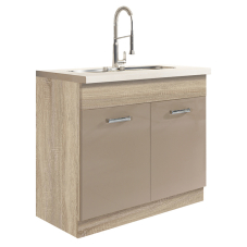 PREMIO sc | dolní skříňka PRE-13D dřezová | 90 cm | sonoma/capuccino lesk