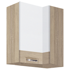 PREMIO sc | horní skříňka PRE-44G rohová | 70x40 cm | sonoma/bílá lesk