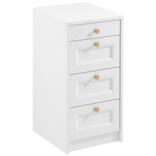 Komoda REL K4SW | 40 cm | bílá | lamino o síle 18 mm + ozdobné MDF lišty 18 mm