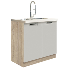 FAVORIT s | dolní skříňka FL-12D dřezová | 80 cm | šedá lesk | VÝBĚR KORPUSU