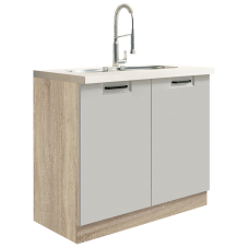 FAVORIT s | dolní skříňka FL-13D dřezová | 90 cm | šedá lesk | VÝBĚR KORPUSU