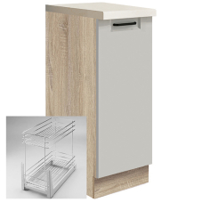FAVORIT s | dolní skříňka FL-26D + CARGO koš | 30 cm | šedá lesk | VÝBĚR KORPUSU