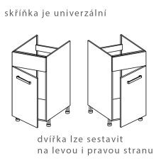 FAVORIT r | dolní skříňka FR-12D dřezová | 80 cm | ribbeck/bílá lesk | VÝBĚR KORPUSU