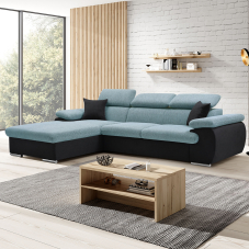 Sedací souprava COOL | 191x281 cm | rozkládací + úložný prostor | LEVÁ | modro černá 15/15