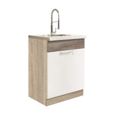 ECONO wh | dolní skříňka ECO-11D dřezová | 60 cm | san remo/bílá lesk | VÝBĚR KORPUSU