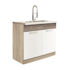 ECONO wh | dolní skříňka ECO-13D dřezová | 90 cm | san remo/bílá lesk | VÝBĚR KORPUSU