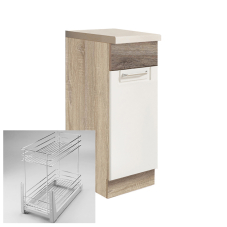 ECONO wh | dolní skříňka ECO-26D + CARGO koš | 30 cm | san remo/bílá lesk | VÝBĚR KORPUSU