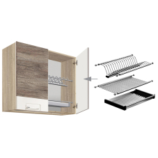 ECONO wh | horní skříňka ECO-53G s odkapávačem | 80 cm | san remo/bílá lesk | VÝBĚR KORPUSU