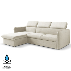 Malá sedací souprava SLIM | 179x235 cm | LEVÁ | 09 světle béžová | rozkládací + úložný prostor