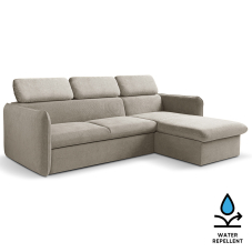 Malá sedací souprava SLIM | 235x179 cm | PRAVÁ | 11 béžovošedá | rozkládací + úložný prostor