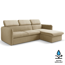 Malá sedací souprava SLIM | 235x179 cm | PRAVÁ | 15 béžová | rozkládací + úložný prostor
