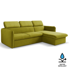 Malá sedací souprava SLIM | 235x179 cm | PRAVÁ | 35 zelená | rozkládací + úložný prostor