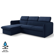 Malá sedací souprava SLIM | 179x235 cm | LEVÁ | 79 temně modrá | rozkládací + úložný prostor