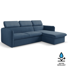 Malá sedací souprava SLIM | 235x179 cm | PRAVÁ | 78 tmavě modrá | rozkládací + úložný prostor