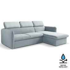 Malá sedací souprava SLIM | 235x179 cm | PRAVÁ | 70 modrošedá | rozkládací + úložný prostor