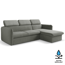 Malá sedací souprava SLIM | 235x179 cm | PRAVÁ | 93 šedá | rozkládací + úložný prostor