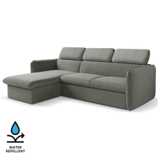 Malá sedací souprava SLIM | 179x235 cm | LEVÁ | 93 šedá | rozkládací + úložný prostor