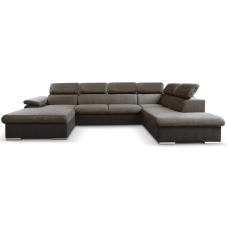 Sedací souprava COOL II | 191x343x220 cm | rozkládací + 2x úlož. prostor | LEVÁ | tmavě hnědá 04/07