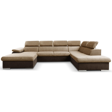 Sedací souprava COOL II | 191x343x220 cm | rozkládací + 2x úlož. prostor | LEVÁ | hnědá 04/68