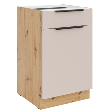 SOLEA k | kuchyňská skříňka 50 D 1F 1S policová + se zásuvkou | 50 cm | UNI | artisan/kašmír | VÝBĚR ÚCHYTŮ