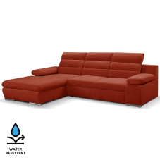 Sedací souprava GRECO MINI | 185x278 cm | LEVÁ | 57 červená WATER REPELLENT | rozkládací + úložný prostor