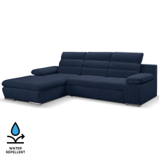 Sedací souprava GRECO MINI | 185x278 cm | LEVÁ | 79 temně modrá WATER REPELLENT | rozkládací + úložný prostor