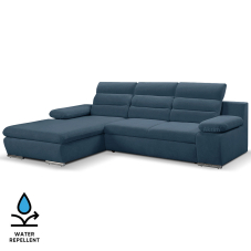 Sedací souprava GRECO MINI | 185x278 cm | LEVÁ | 78 tmavě modrá WATER REPELLENT | rozkládací + úložný prostor