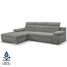 Sedací souprava GRECO MINI | 185x278 cm | LEVÁ | 93 šedá WATER REPELLENT | rozkládací + úložný prostor